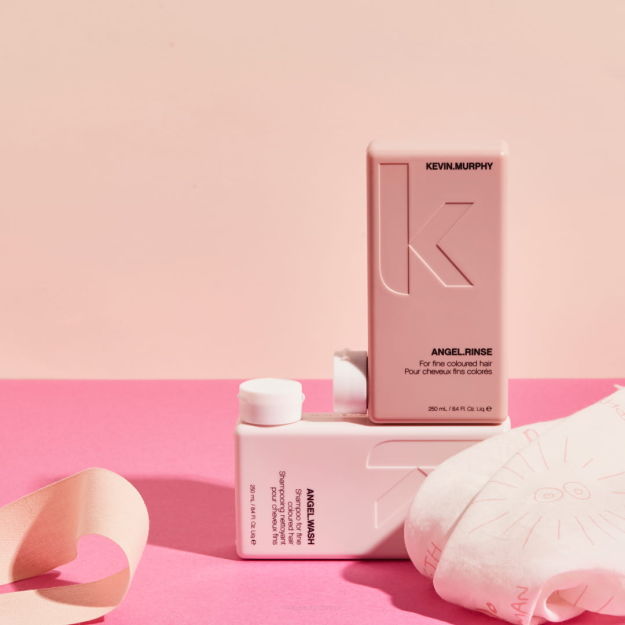 KEVIN MURPHY ANGEL WASH & RINSE + MAXI WASH Szampon oczyszczający 40ml + Szampon i odżywka regenerujące i nadające objętości do włosów delikatnych i farbowanych 2x250ML