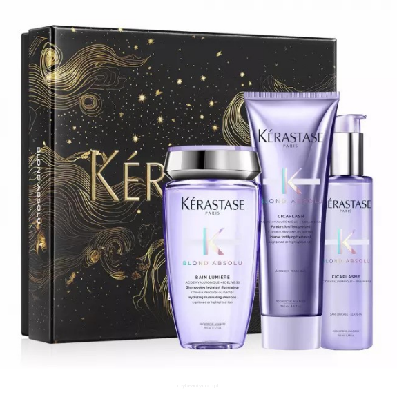 KERASTASE BLOND ABSOLU Kąpiel 250ML + Odżywka regenerująca 250ML+ Serum termoochronne 150ML ZESTAW