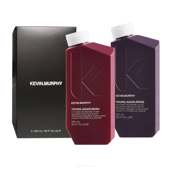 KEVIN MURPHY YOUNG AGAIN + MAXI WASH Szampon oczyszczający 40ML + Szampon i odżywka odmładzające i odbudowujące do włosów zniszczonych 2x250ML