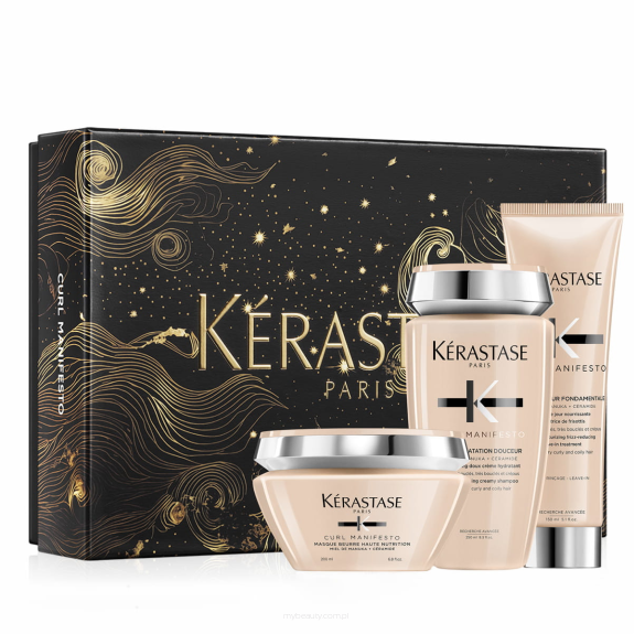 KERASTASE CURL MANIFESTO Kąpiel 250ML + Odżywka do włosów kręconych 250ML + Krem do loków 150ML ZESTAW